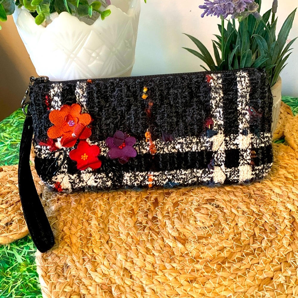 Vera Bradley, Tweed Floral Wristlet, 2007, EUC